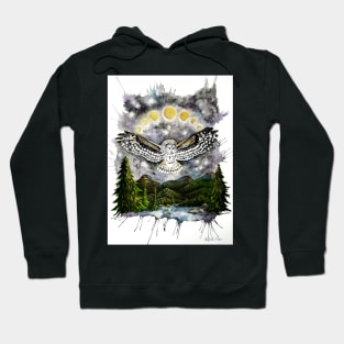 Owl Moonlight Lake Hoodie